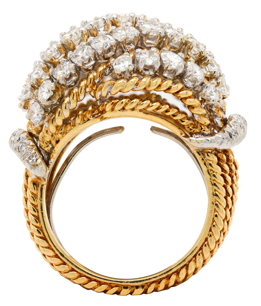 Jay Feder 14K Yellow Gold diamond Domed Ring