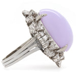 Jay Feder Lavender Jade Diamond 14K White Gold Ring