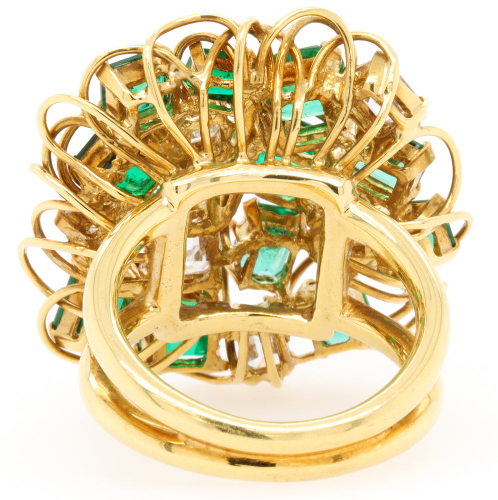 Jay Feder 18K Yellow Gold Emerald & Diamond Ring