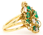 Jay Feder 18K Yellow Gold Emerald & Diamond Ring