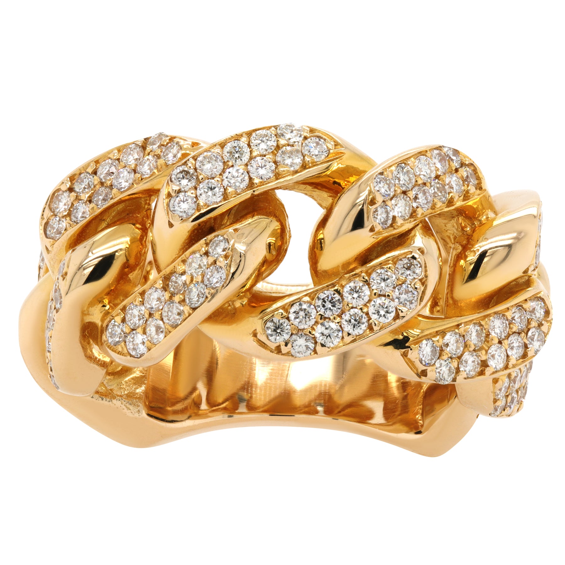 Cuban Link Diamond Ring – Mazza New York