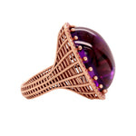Roule & Co. Amethyst Cabochon and pink Sapphire 18K Rose Gold ring