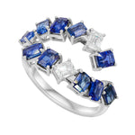 Jay Feder 18K White Gold Sapphire & Diamond Skylight Bypass Ring