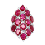 Sutra 18K White Gold Ruby & Diamond Ring