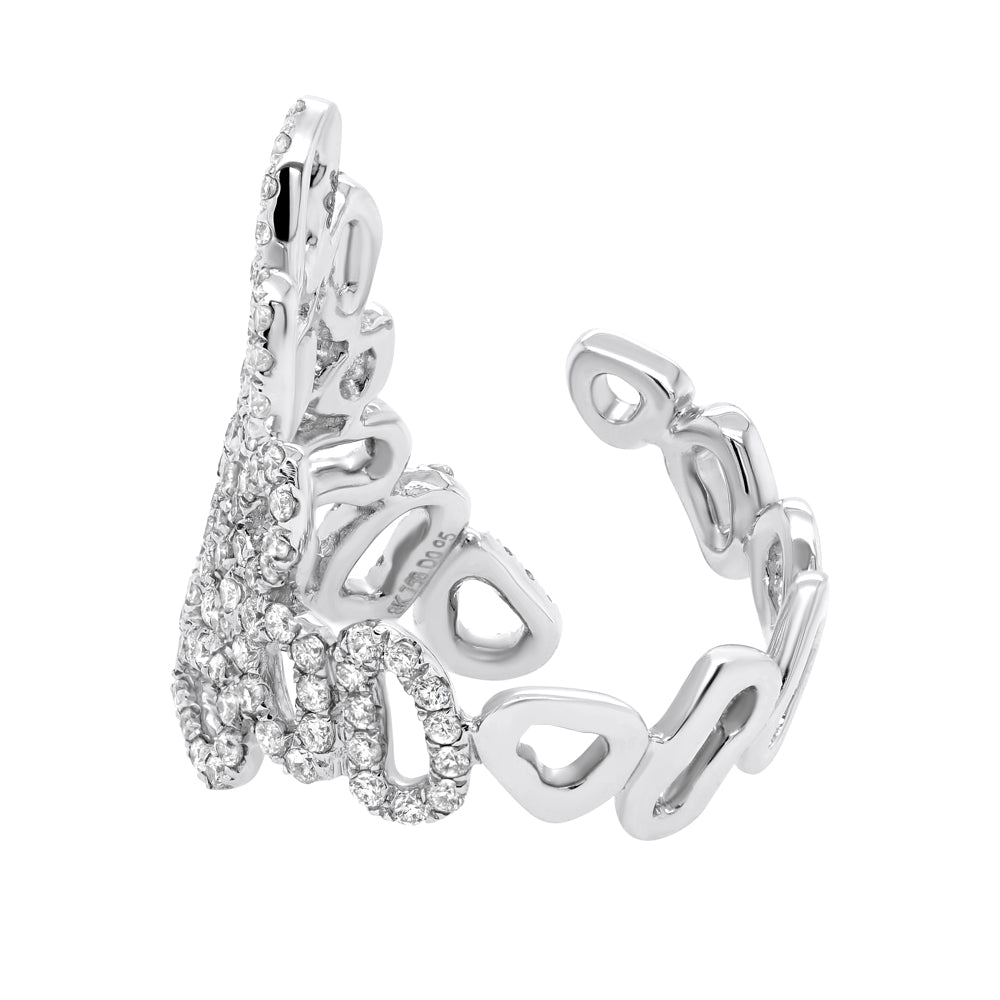 Jay Feder 18k white gold diamond Open Sided Abstract Band