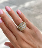 Jay Feder 18K Two Tone Gold Diamond Buccellati Dome Ring