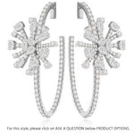 Sutra 18K White Gold Fireworks Collection Sapphire Diamond Oval Hoop Earrings