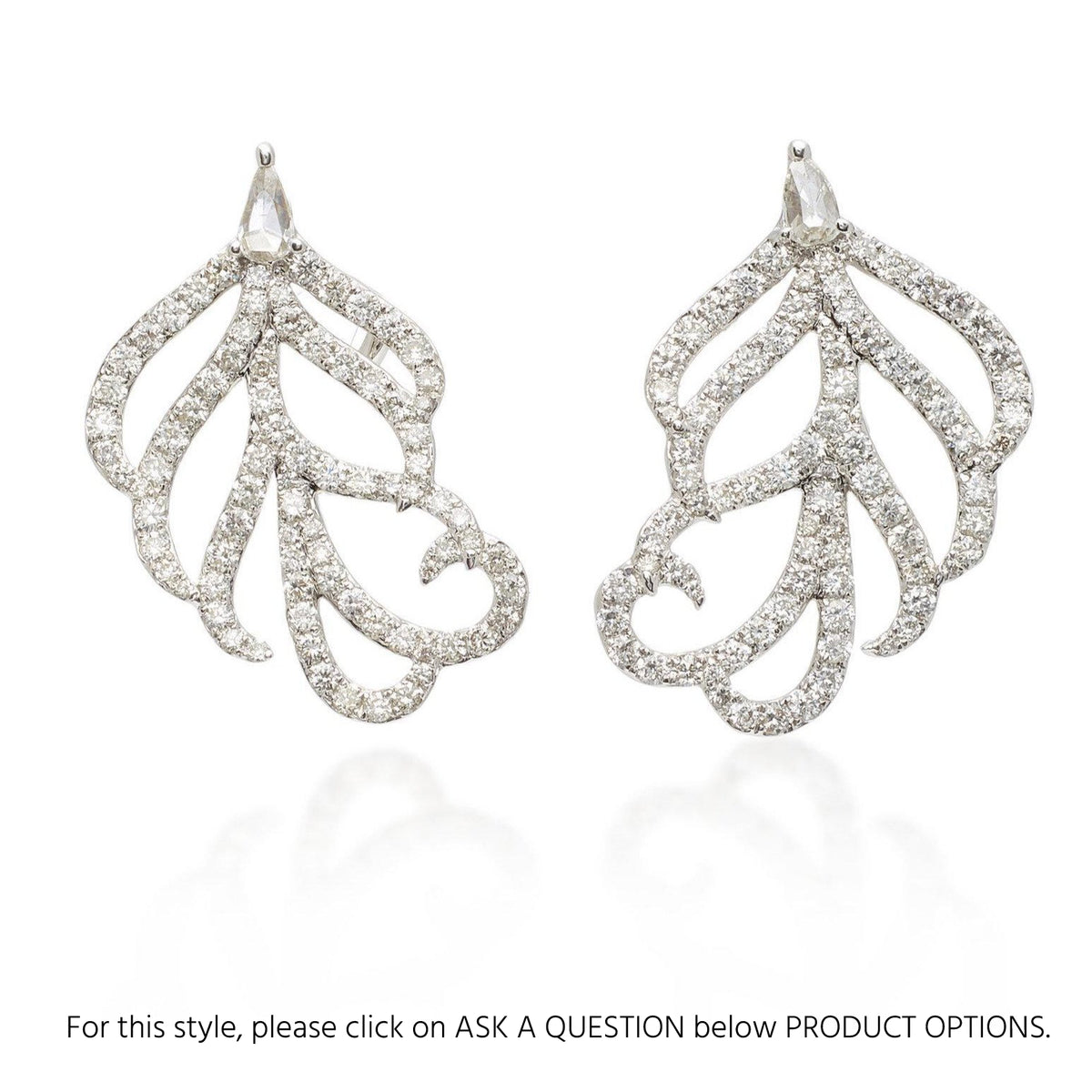 Sutra 18K Yellow Gold Feather Collection Small Diamond Earrings - Jay Feder Jewelers - Engagement rings - Custom Jewelry - We buy estate jewelry