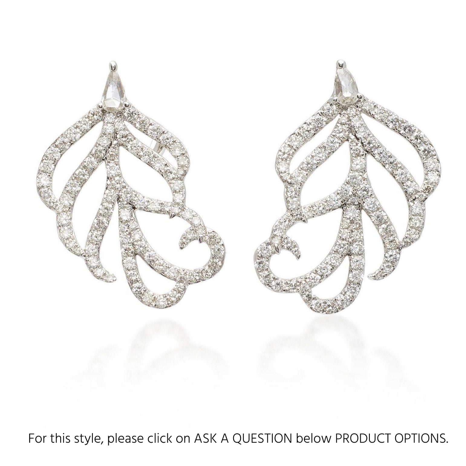 Sutra 18K Yellow Gold Feather Collection Small Diamond Earrings - Jay Feder Jewelers - Engagement rings - Custom Jewelry - We buy estate jewelry