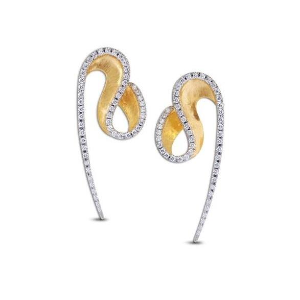 Kavant & Sharart 18k yellow gold diamond Talay Wave Earring