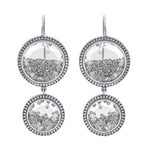 Moritz Glik 18K White Gold Diamond Double Drop Shaker Earrings