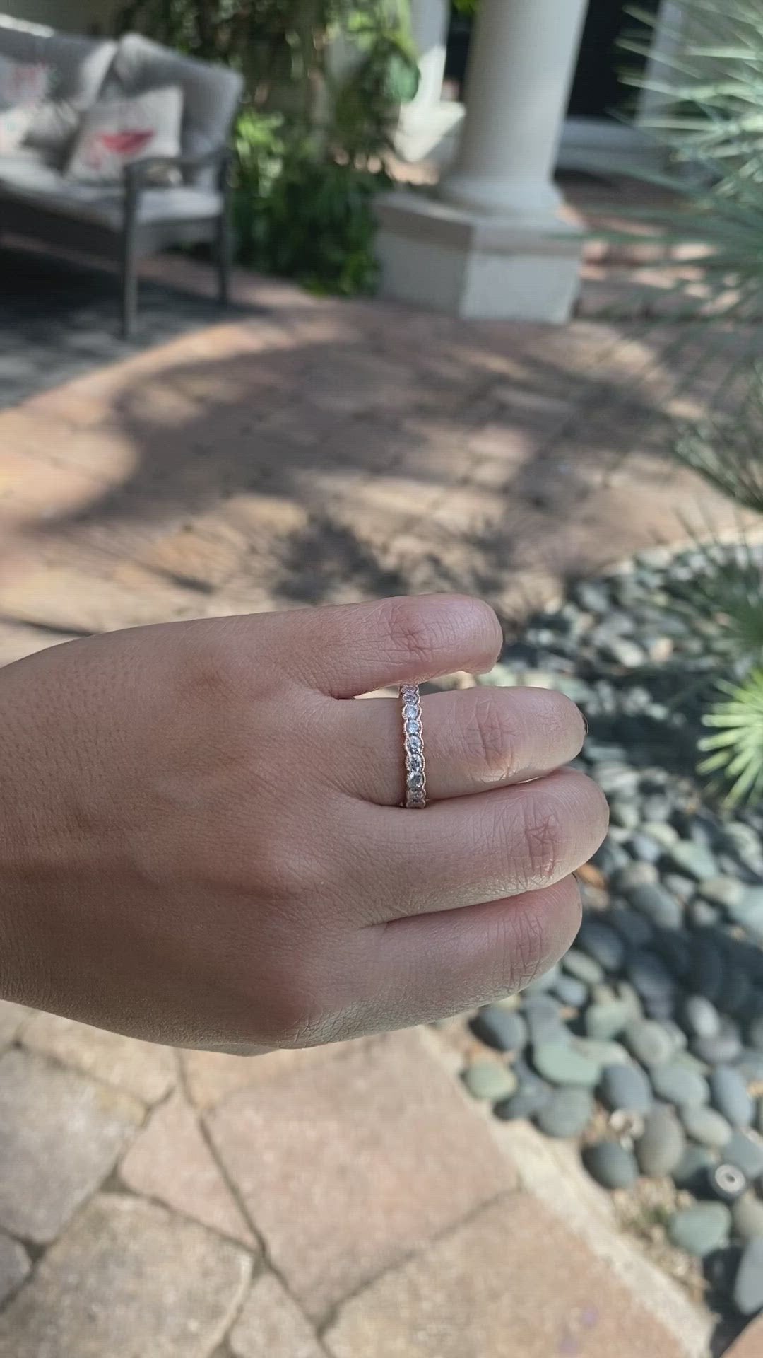 Jay feder 18K Rose gold scalloped eternity band