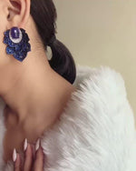 Sutra 18K White Kashmir collection opal ruby Earrings