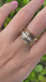 Jay Feder 14k yellow Gold Baguette Diamond Band Ring