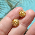 Roule & Co. 18K Yellow Gold Yellow Sapphire Decagon Shaker Stud Earring