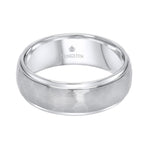 Jay Feder 8MM Tungsten Hammered Center Bvld Polished Edge Band Ring - Jay Feder Jewelers