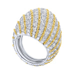 Jay Feder 18K Two Tone Gold Diamond Buccellati Dome Ring - Jay Feder JewelersJay Feder 18K Two Tone Gold Diamond Buccellati Dome Ring