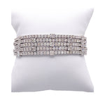JAY FEDER 14K WHITE GOLD DIAMOND 5 ROW BRACELET