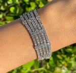 JAY FEDER 14K WHITE GOLD DIAMOND 5 ROW BRACELET