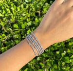 JAY FEDER 14K WHITE GOLD DIAMOND 5 ROW BRACELET