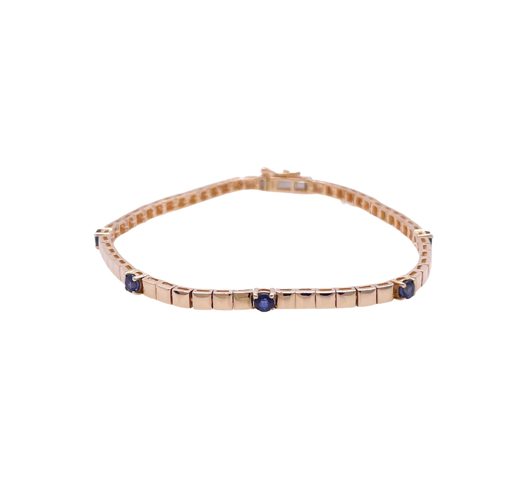 JAY FEDER 14K YELLOW GOLD SAPPHIRE STATION BRACELET