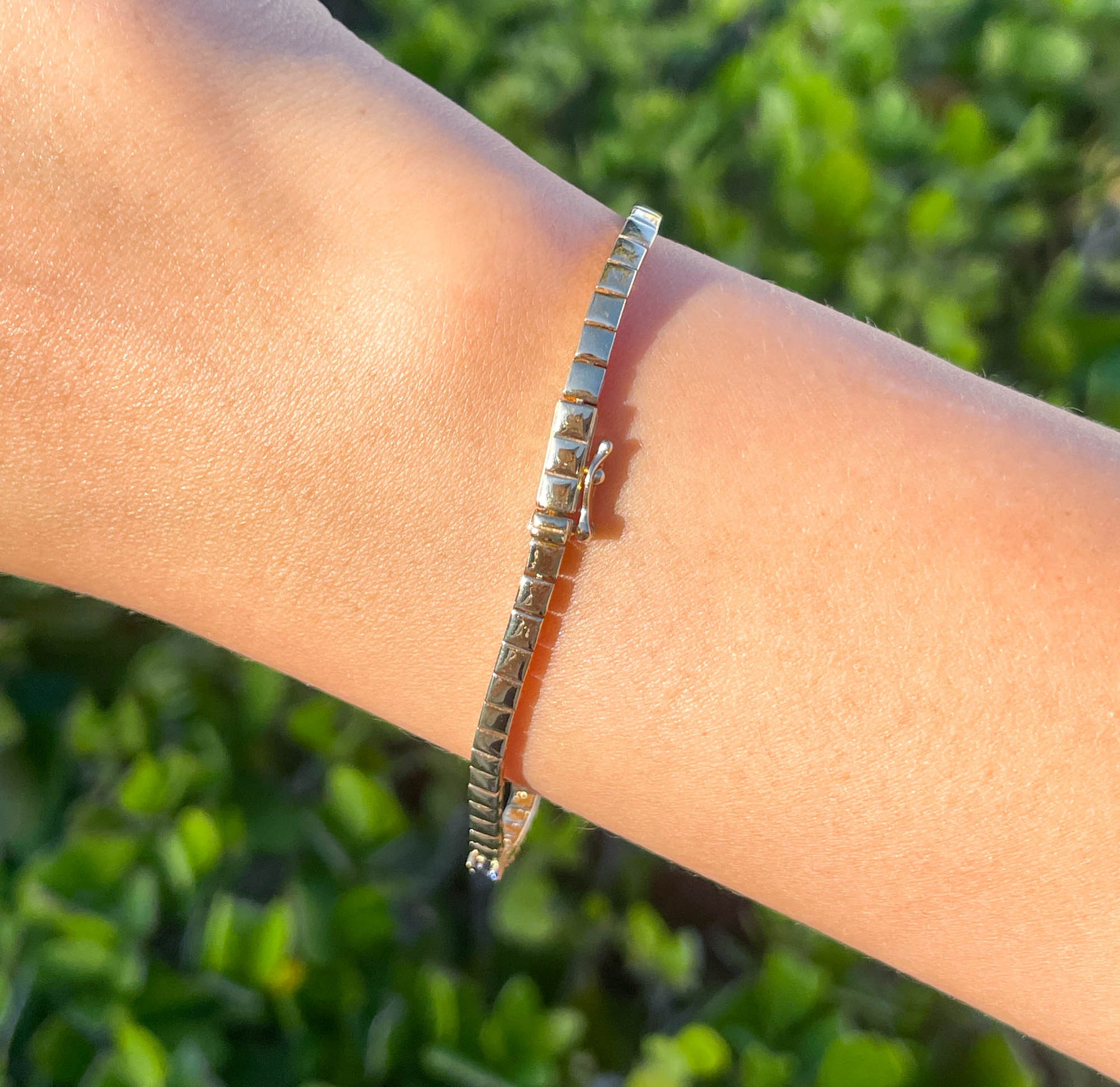 JAY FEDER 14K YELLOW GOLD SAPPHIRE STATION BRACELET