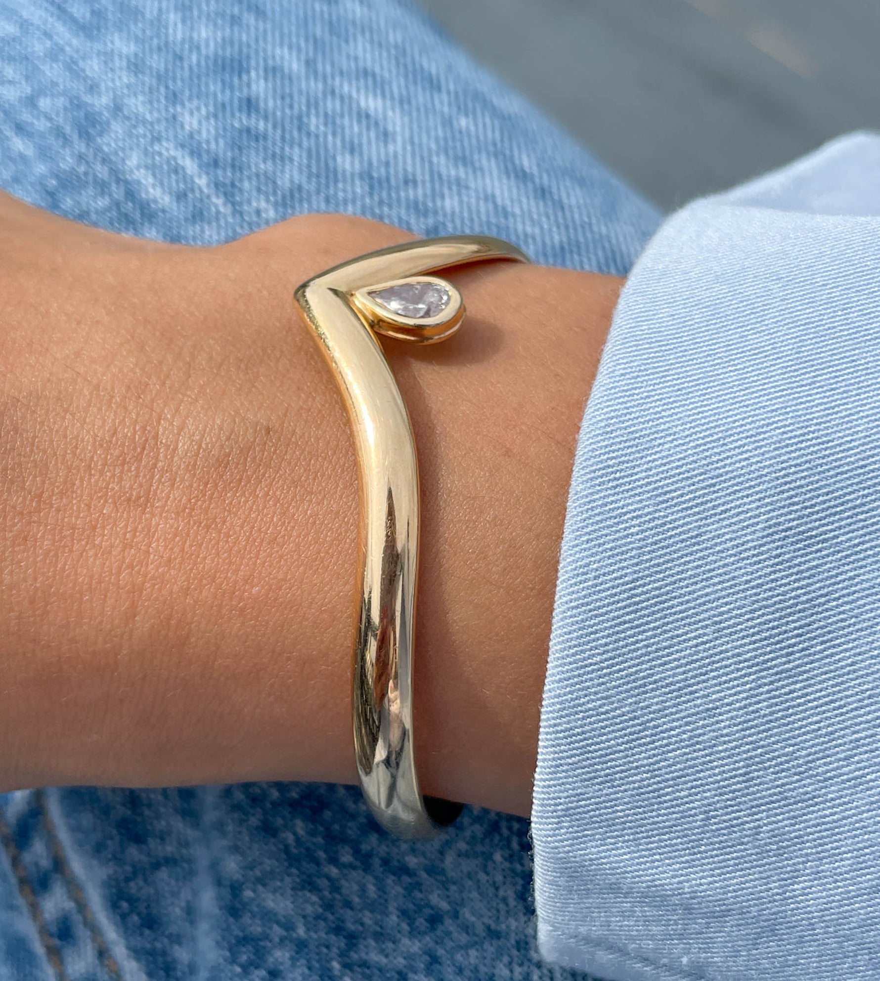 Jay Feder 14K Yellow gold PS Bangle Bracelet