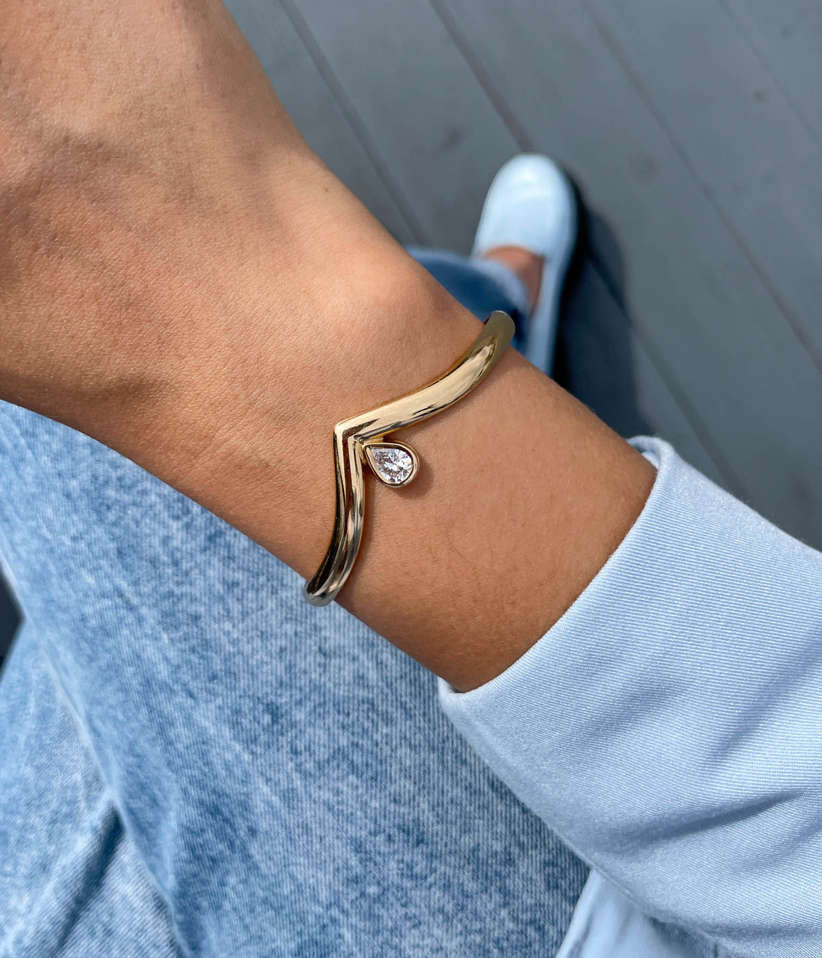 Jay Feder 14K Yellow gold PS Bangle Bracelet