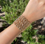 JAY FEDER 18K YELLOW GOLD WIDE LINK BRACELET