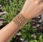 JAY FEDER 18K YELLOW GOLD WIDE LINK BRACELET