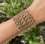 JAY FEDER 18K YELLOW GOLD WIDE LINK BRACELET