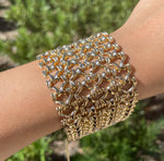 JAY FEDER 18K YELLOW GOLD WIDE LINK BRACELET