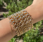 JAY FEDER 18K YELLOW GOLD WIDE LINK BRACELET