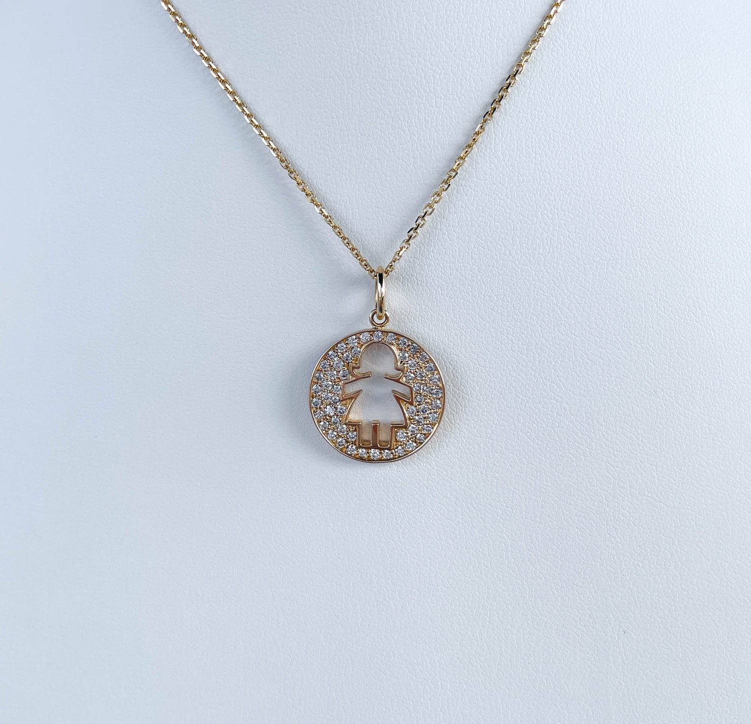 Jay Feder 14K Yellow Gold Diamond Girl Charm Bracelet