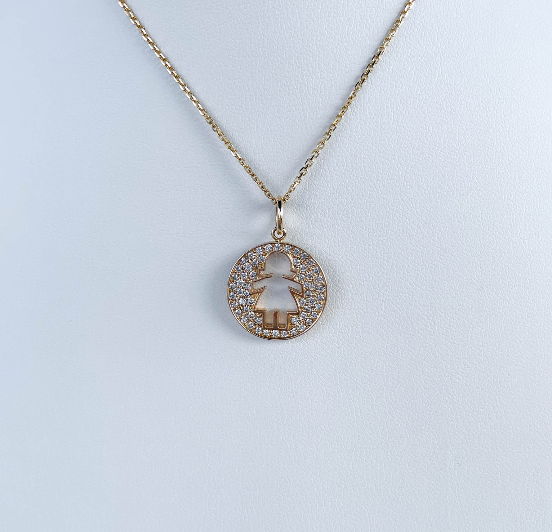 Jay Feder 14K Yellow Gold Diamond Girl Charm Bracelet