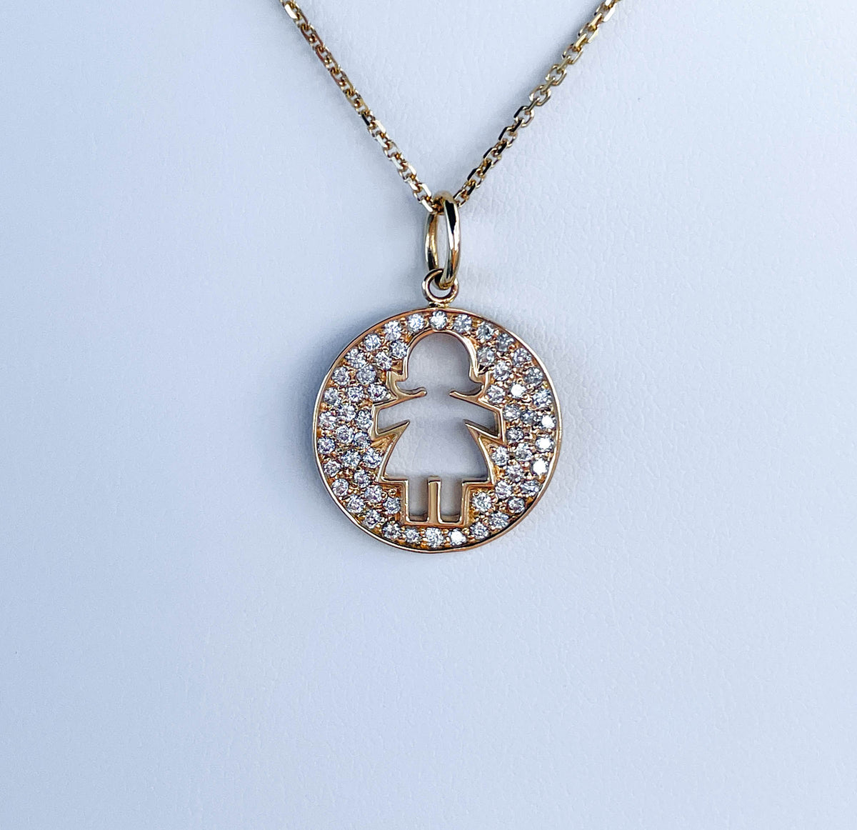 Jay Feder 14K Yellow Gold Diamond Girl Charm Bracelet