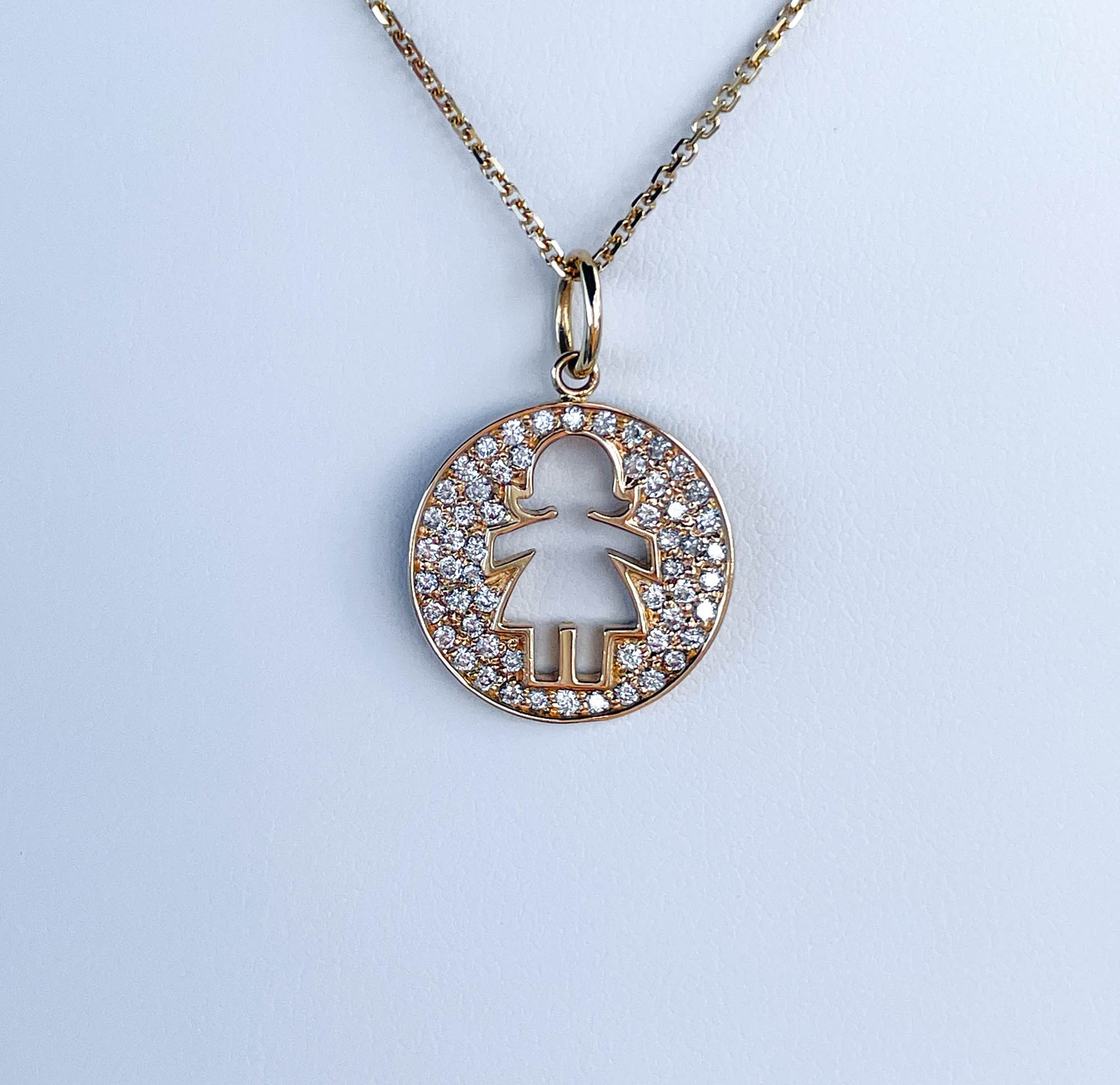 Jay Feder 14K Yellow Gold Diamond Girl Charm Bracelet