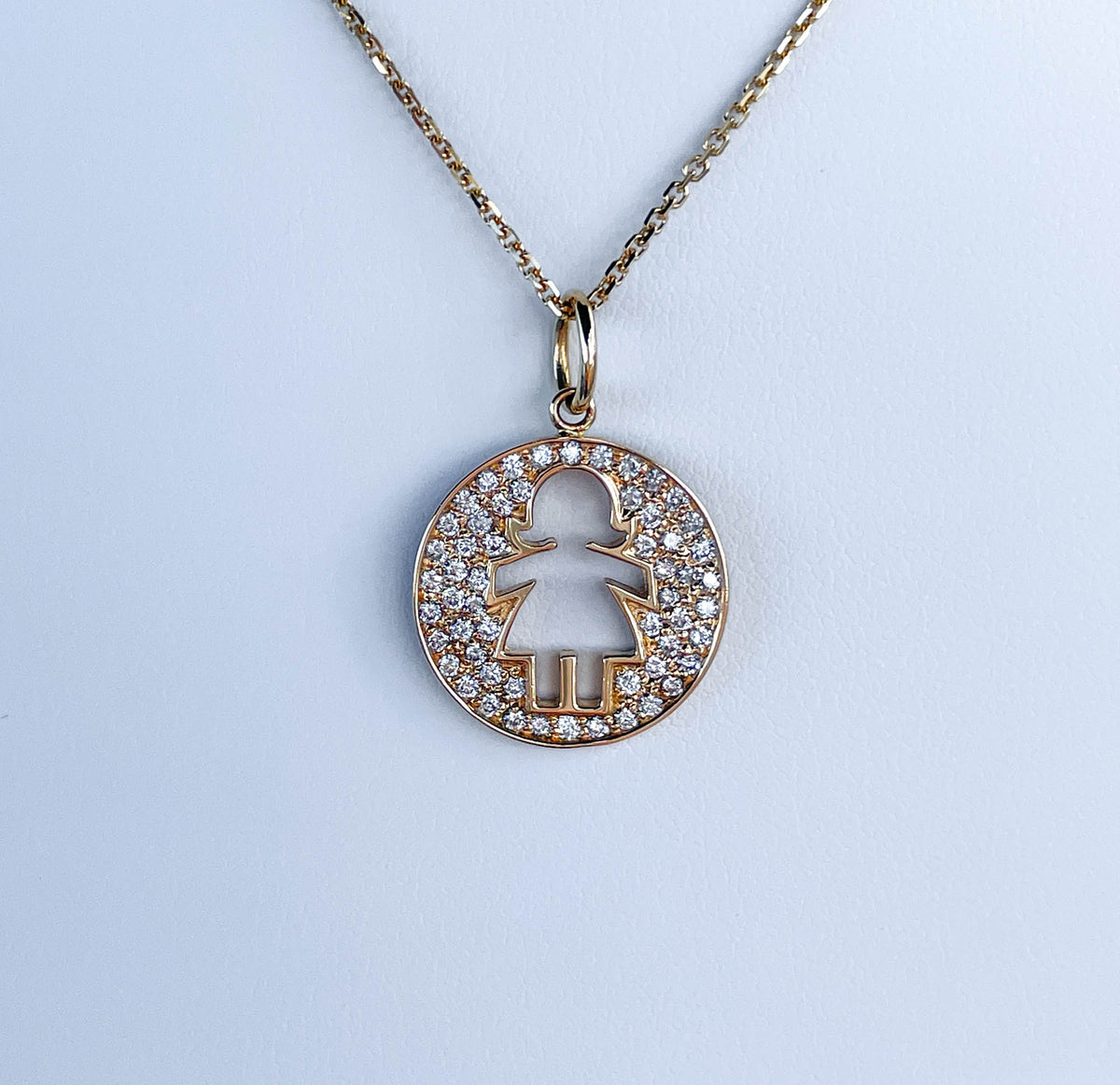 Jay Feder 14K Yellow Gold Diamond Girl Charm Bracelet