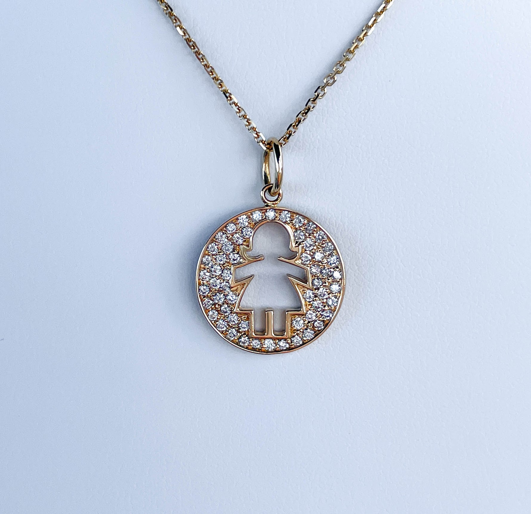 Jay Feder 14K Yellow Gold Diamond Girl Charm Bracelet