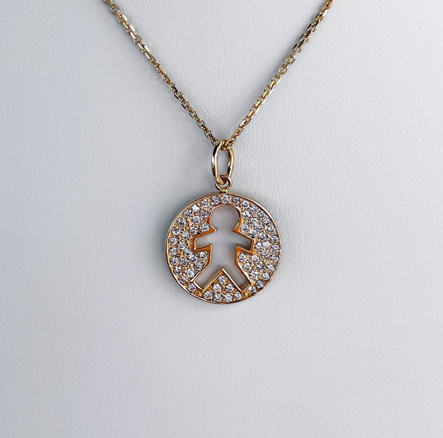 Jay Feder 14K Yellow Gold Diamond Boy Charm Bracelet