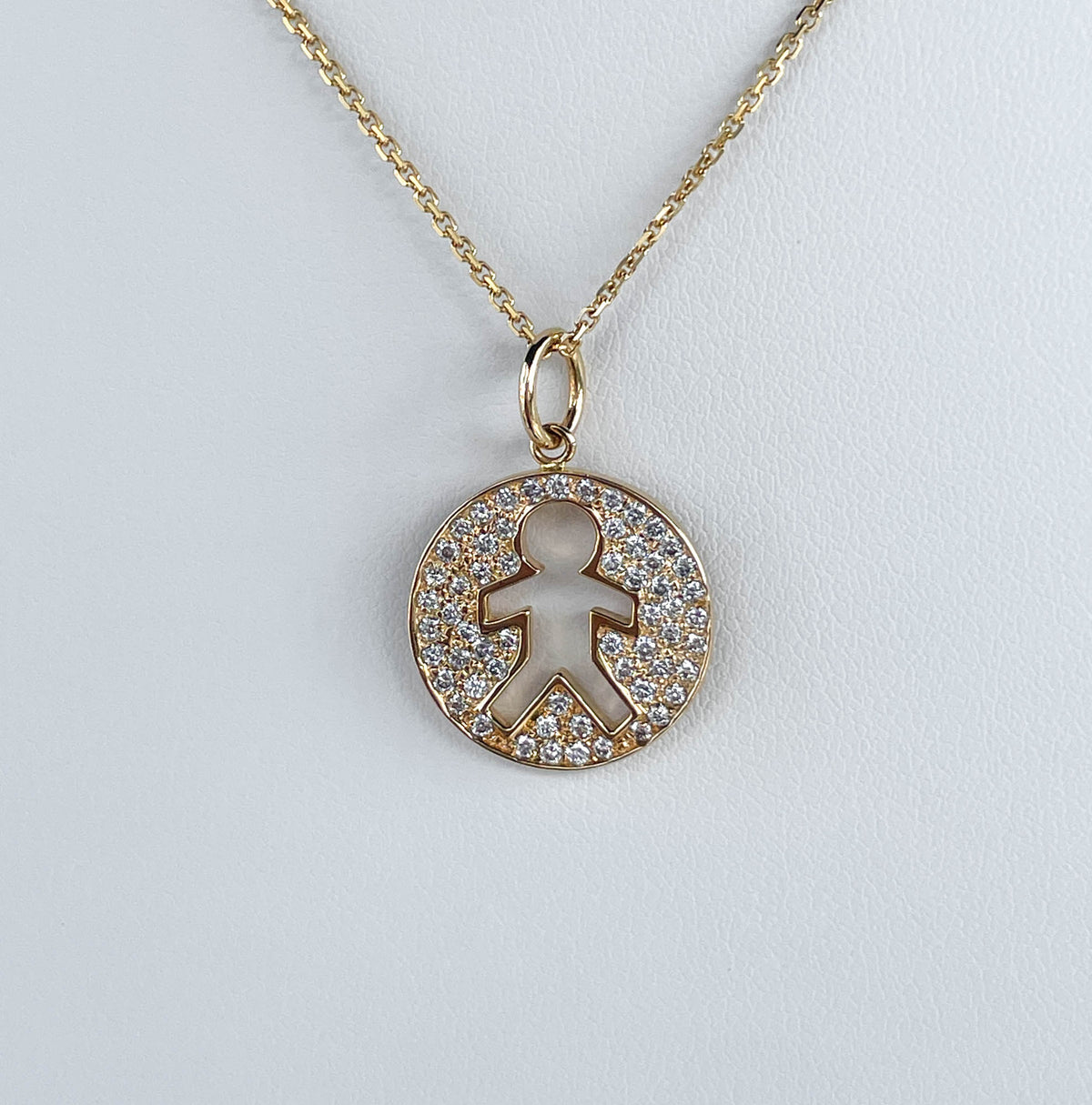 Jay Feder 14K Yellow Gold Diamond Boy Charm Bracelet