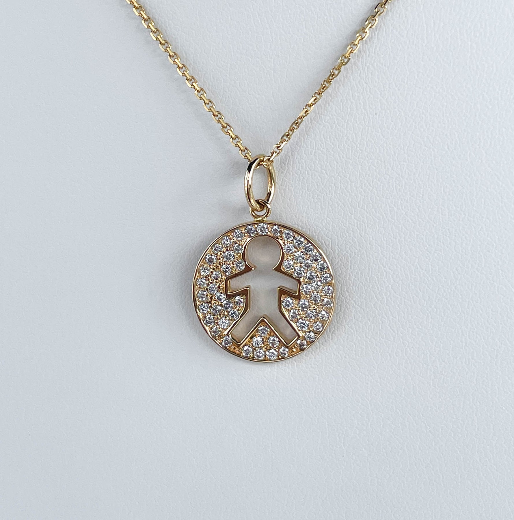 Jay Feder 14K Yellow Gold Diamond Boy Charm Bracelet