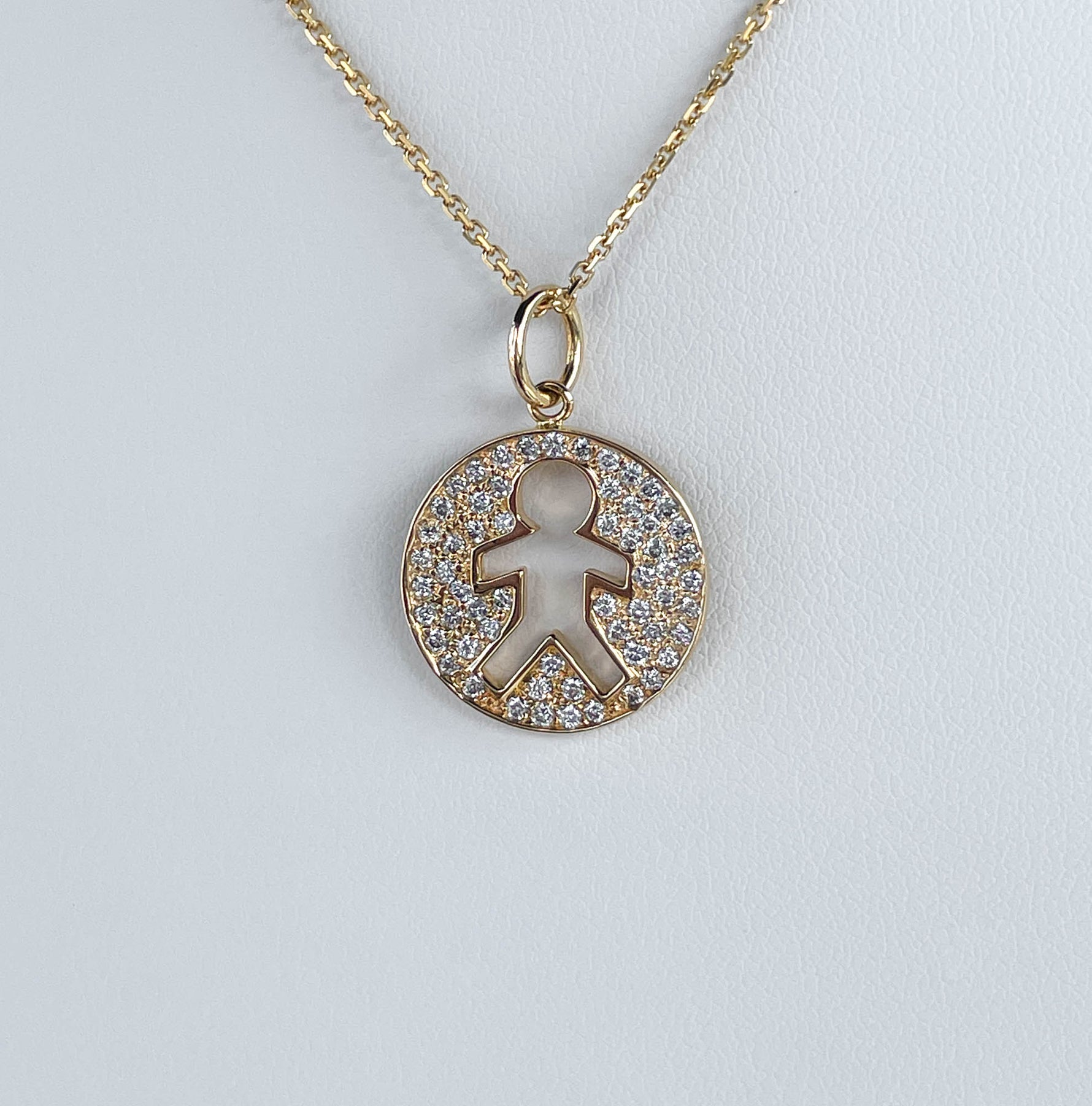 Jay Feder 14K Yellow Gold Diamond Boy Charm Bracelet