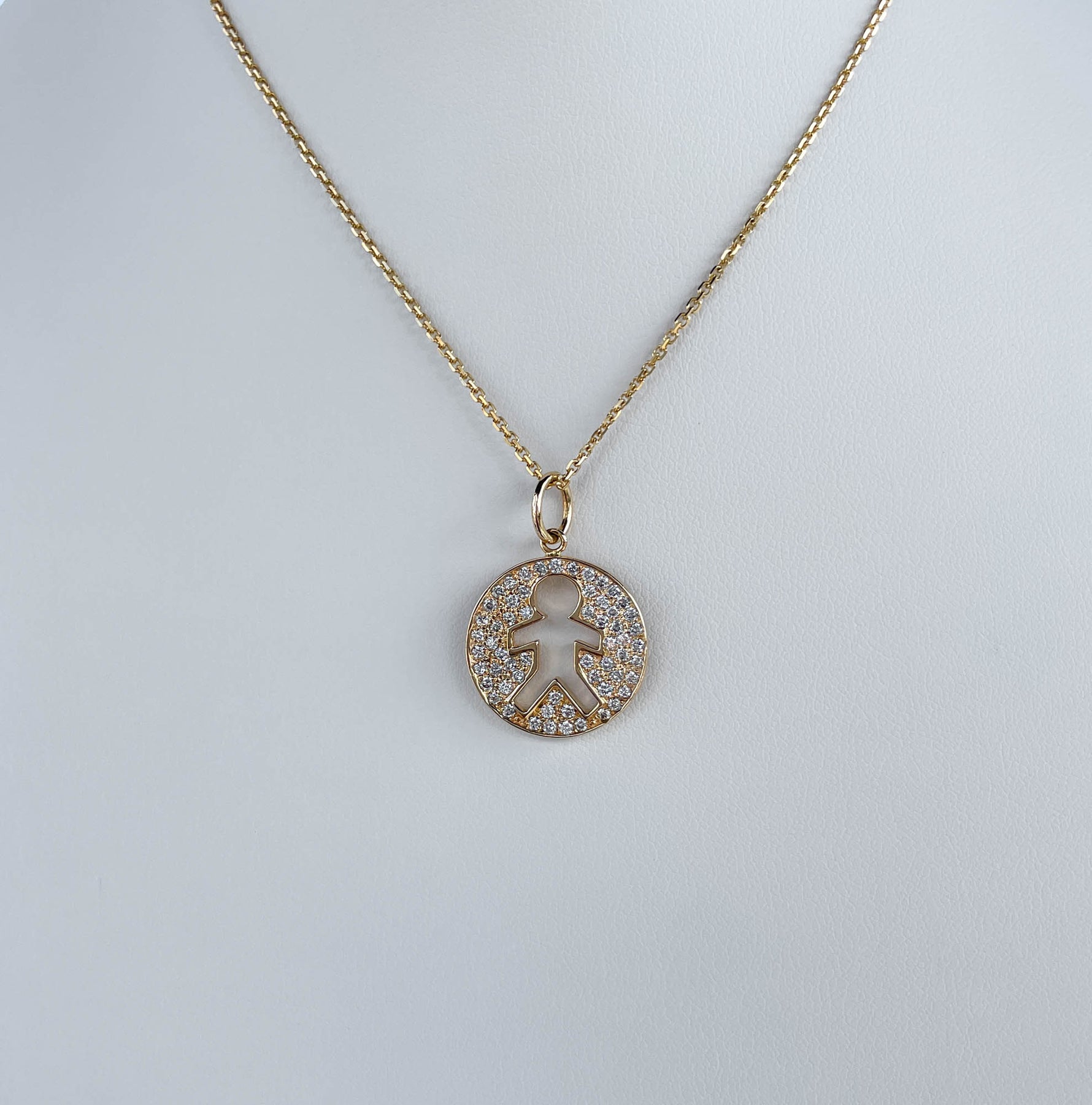 Jay Feder 14K Yellow Gold Diamond Boy Charm Bracelet