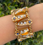 Jay Feder 18K Yellow Gold Diamond Sapphire bracelet