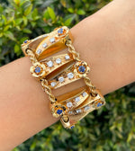 Jay Feder 18K Yellow Gold Diamond Sapphire bracelet