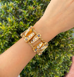 Jay Feder 18K Yellow Gold Diamond Sapphire bracelet