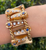 Jay Feder 18K Yellow Gold Diamond Sapphire bracelet