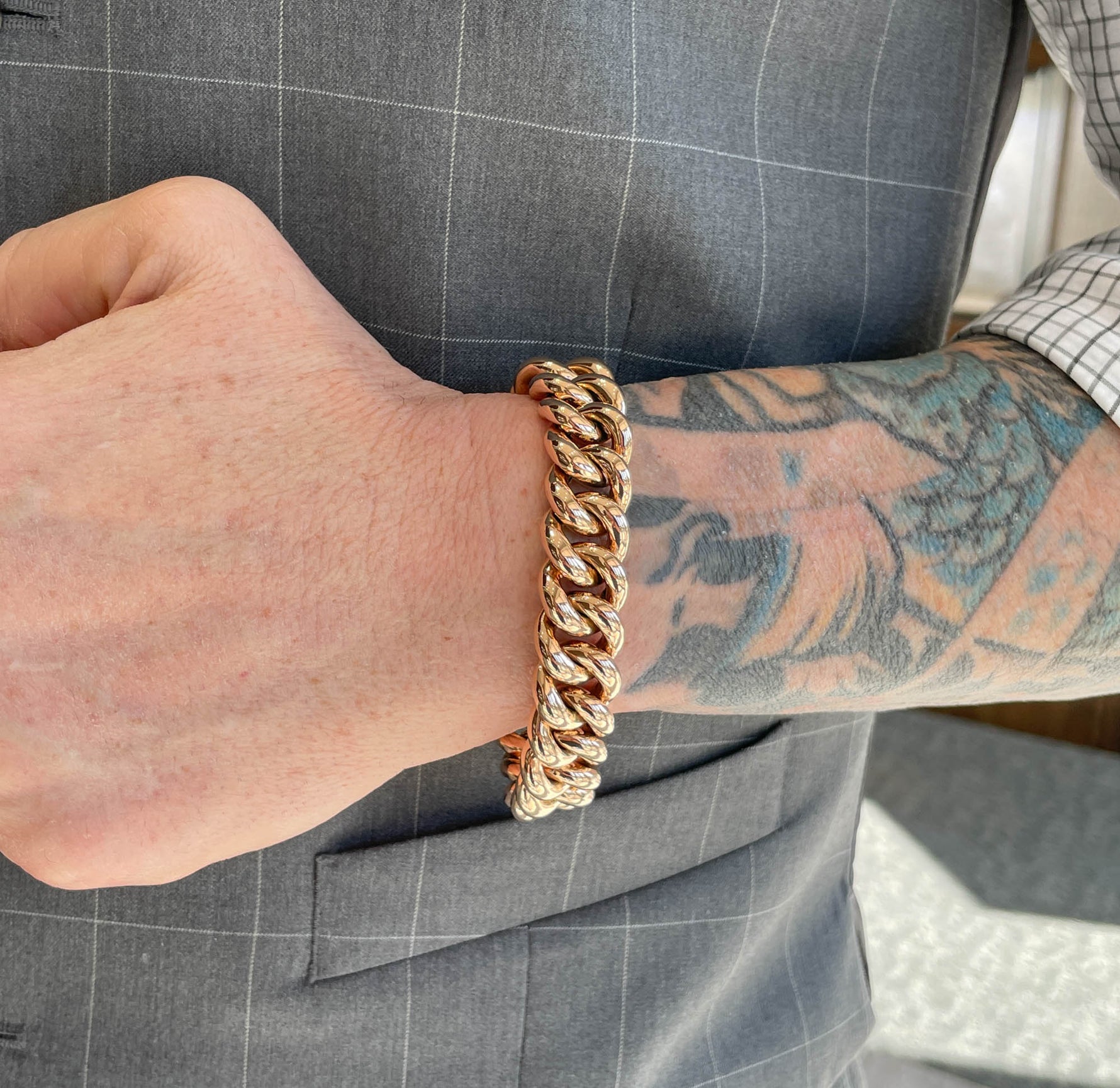 JAY FEDER 18K ROSE GOLD LINK BRACELET