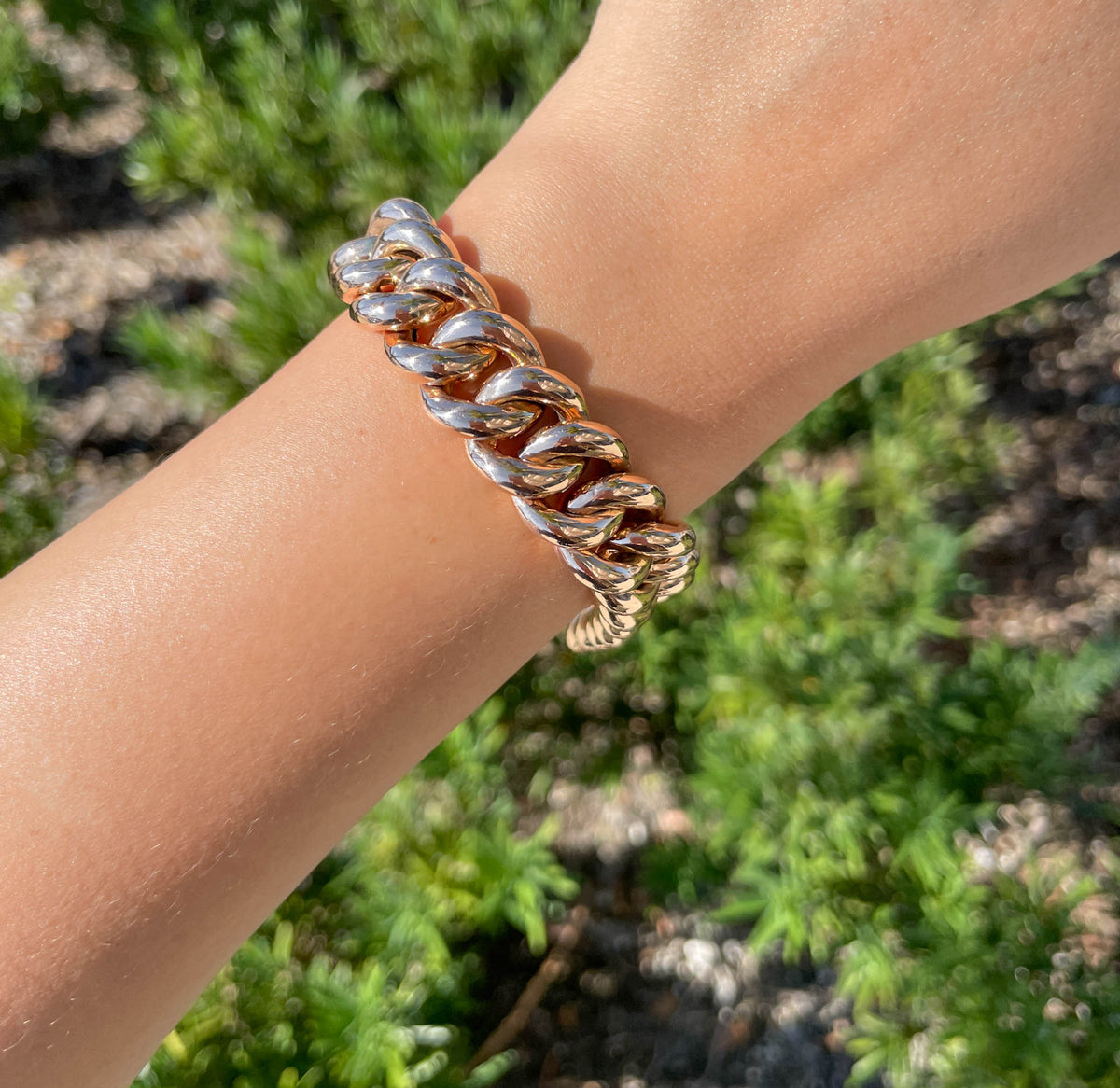 JAY FEDER 18K ROSE GOLD LINK BRACELET